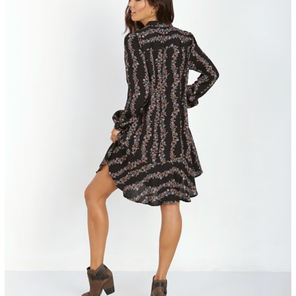 Free People Floral Button Long Sleeved Dress